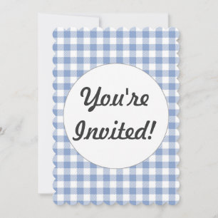 Invitation Bleu En vichy classique vérifié