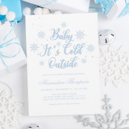 Invitation Bleu et blanc Baby shower de Wonderland Winter