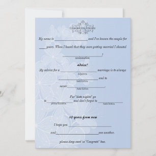 Invitation Bleu et Blanc, Conseils de Mariage, Commentaire, C