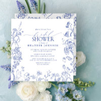 Bleu et blanc : douche de mariée victorienne flora