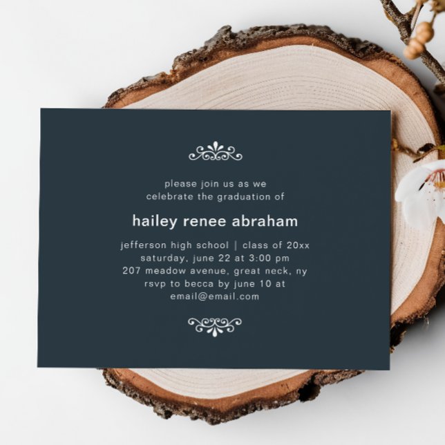 Invitation Bleu et Blanc Photo Graduation Party (Créateur téléchargé)