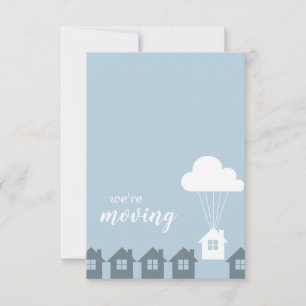 Invitation Bleu et gris Nous déménageons