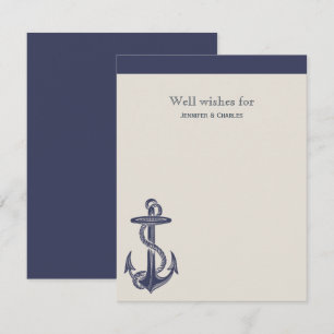 Invitation Bleu et ivoire Nautique Thème Mariages souhaits