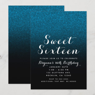 Invitation Bleu et noir Parties scintillant étincelle Glam Sw