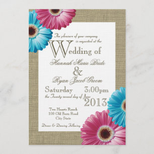 Invitation Bleu et rose