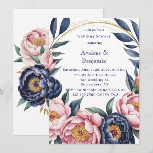 Invitation Bleu et Wedding shower bleu marine