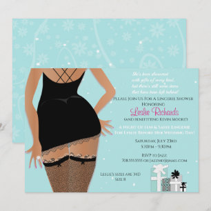 Invitation Bleu étincelle Lingerie nuptiale de douche Invitat