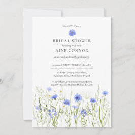 Invitation Bleu floral nuptiale, fleurs sauvages d'été