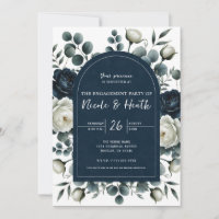 Bleu foncé et blanc Moderne Alliance florale