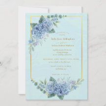 Bleu Hydrangeas en Mariage cadre en Bleu