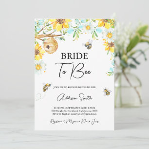 Invitation Bleu Jaune Floral Mariée À La Fête des mariées