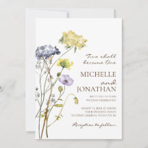 Bleu Jaune Simple Fleur sauvage Mariage chrétien