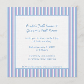 Invitation Bleu Lilac Blancs Blancs Bleu bleu Mariage