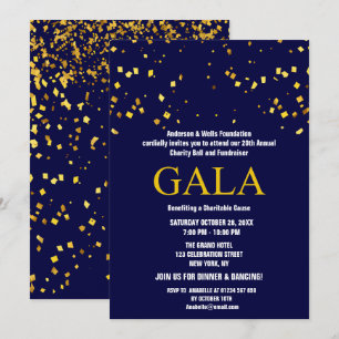 Invitation Bleu Marine Charity Ball Parti de collecte de fond