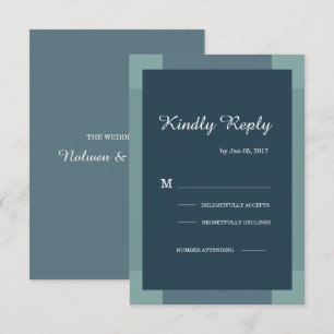 Invitation bleu marine foncé bleu turquoise moderne mariage r