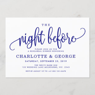 Invitation Bleu marine la nuit avant l'invitation