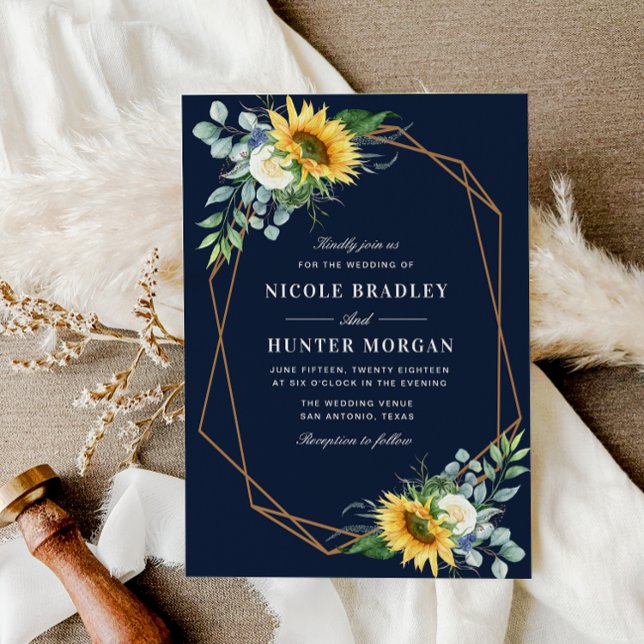 Invitation bleu marine mariage de pivoine blanche de tourneso (Créateur téléchargé)