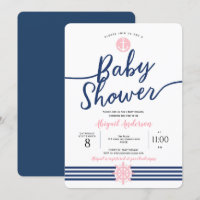 Bleu mignon, rose et marine, Nautique, Baby shower