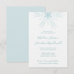 Invitation bleu moderne HIVER WONDERLAND mariage