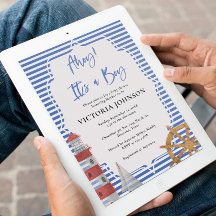 Bleu nautique Ahoy C'est un Baby shower garçon