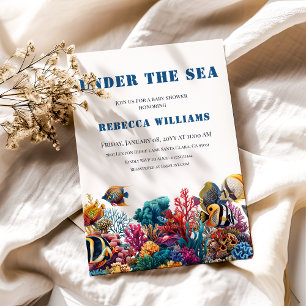 Invitation Bleu nautique sous le Baby shower Sea Boy