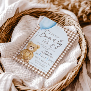 Invitation Bleu Nous pouvons attendre le Baby shower garçon