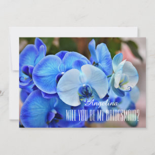 Invitation Bleu Orchidée Veux-tu être ma demoiselle d'honneur
