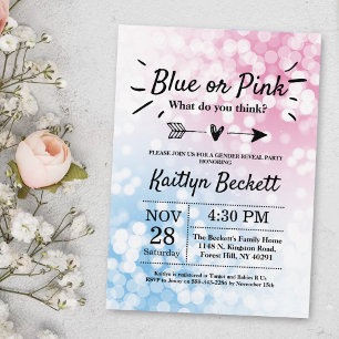 Invitation Bleu Ou Rose Moderne ? Parti de révélation de genr