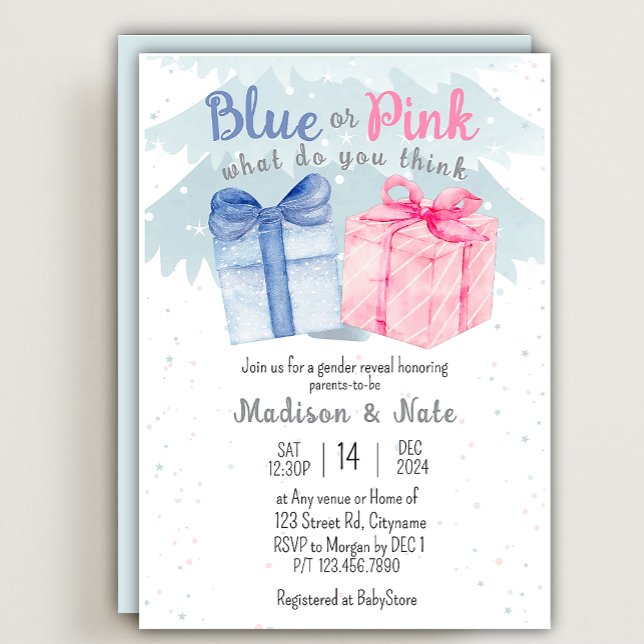 Invitation Bleu ou rose Que pensez-vous que le genre révèle ? (Créateur téléchargé)