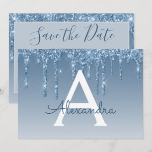 Invitation Bleu Parties scintillant Sweet 16 Enregistrer la d