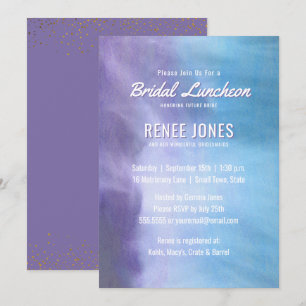 Invitation Bleu pourpre de lavande en pastel nuptiale du