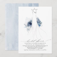 Bleu poussiéreux et fleurs de marine habiller Fête