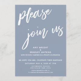 Invitation Bleu Poussiéreux Veuillez Nous Rejoindre Après La 