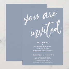 Invitation Bleu Poussiéreux Vous êtes Invités à la Réception 