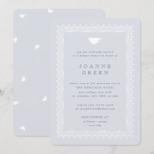 Invitation Bleu Régence Thé de l'après-midi Mariée/Wedding sh