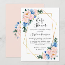 Bleu rose baby shower