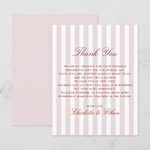 Invitation Bleu rose Verticale Grilles Mariage moderne Merci
