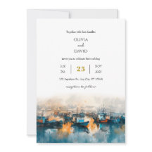Bleu Rustique Port Nautique Aube Art Beach Mariage