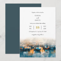 Bleu Rustique Port Nautique Aube Art Beach Mariage