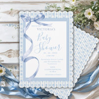 Bleu Satin Ruban Élégant bébé garçon douche