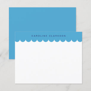 Invitation Bleu Scallop Bordure moderne Papier à lettres