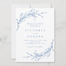 Bleu simple couronne botanique mariage rustique