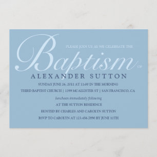 Invitation bleu simple de baptême/baptême