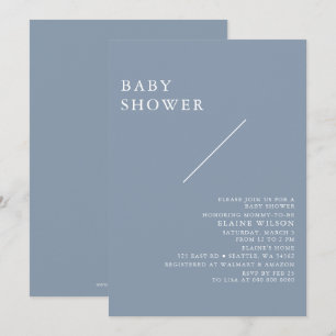 Invitation Bleu Simple Élégant Baby shower Moderne