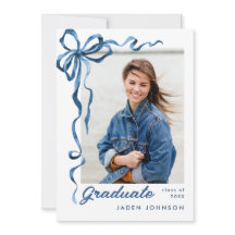 Bleu tendance Ruban de Bow 5 PHOTO Graduation Part