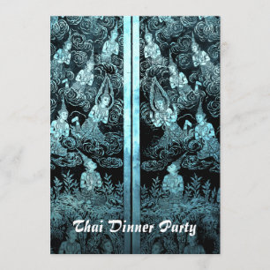 Invitation Bleu thaïlandais d'invitation de partie de thème