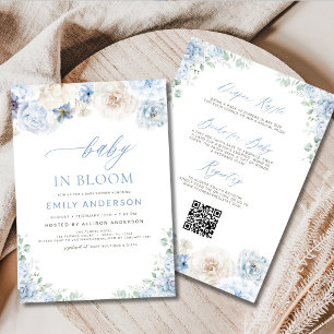 Invitation Bleu tout en un garçon bébé dans le Baby shower en