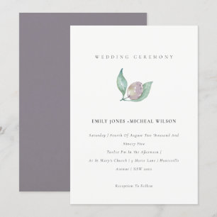 INVITATION BLEU VERT AQUARELLE FEUILLAGE OLIVE MARIAGE