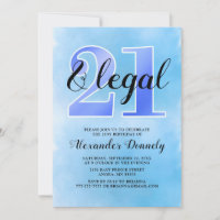 Invitation Bleue 21 ans et Légal