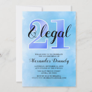 Invitation Bleue 21 ans et Légal